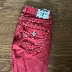 Red true religion skinny jeans